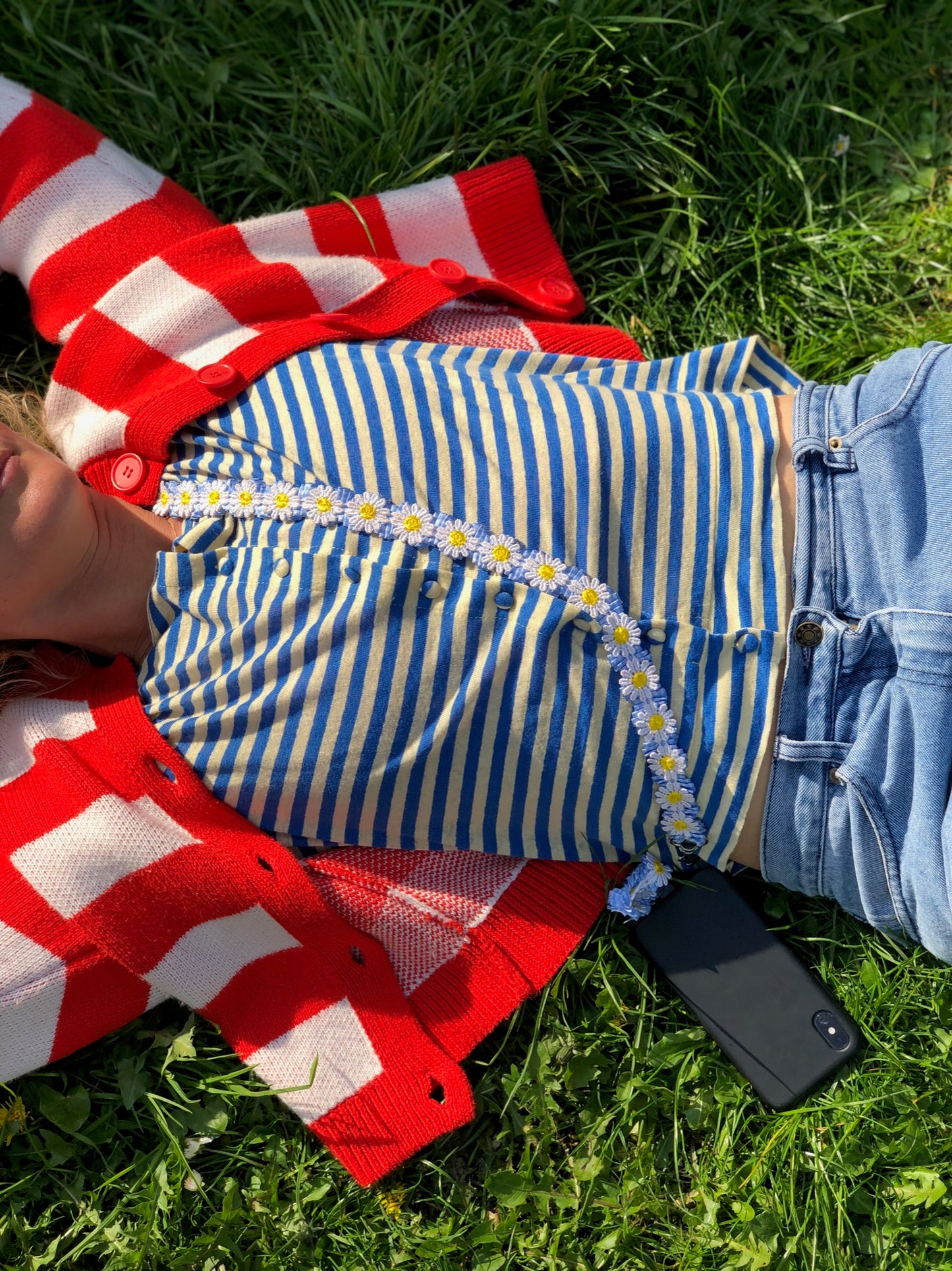 Lang telefoon koord Daisy Blue