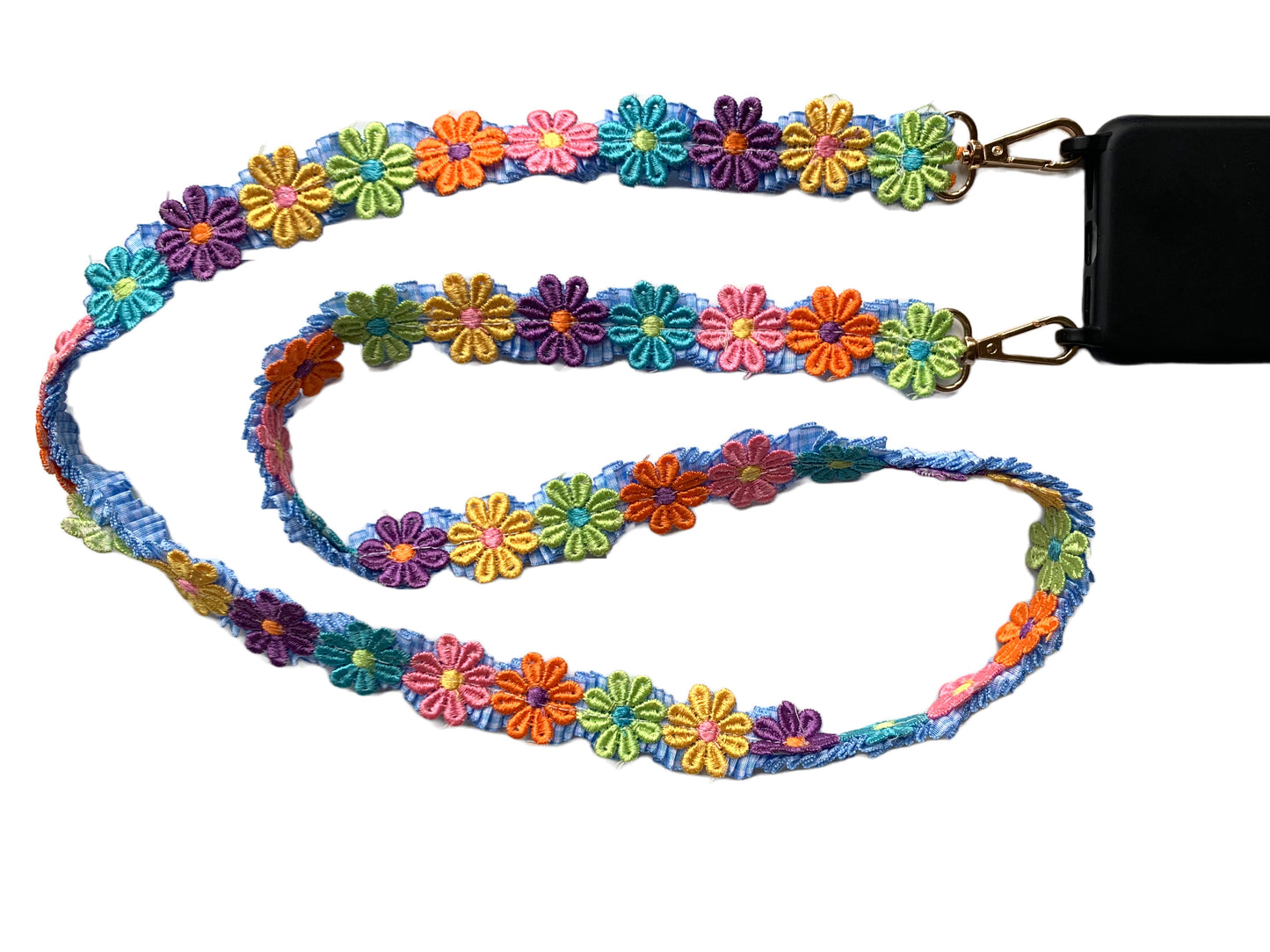Lang telefoon koord Daisy Flower Power Blue